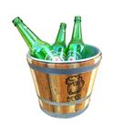 Balde cerveja 6 litros madeira com cuba em alumínio