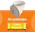 Balde de 5 Litros Branco com Tampa Lacre e Alça Plástica Atóxica BPA Free - Kit com 50 Peças