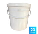 Balde de 5 Litros Branco com Tampa Lacre e Alça Plástica Atóxica - Kit com 20 Peças Balde de 5 Litros Branco com Tampa Lacre e Alça Plástica Atóxica - Kit com 20 Peças