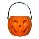 Balde de Abóbora Halloween Laranja Som e Luz Balde de Abóbora Halloween Laranja Som e Luz