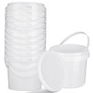 Balde de armazenamento de alimentos Gerrii 1,4 L de plástico branco com alça, pacote com 10 Balde de armazenamento de alimentos Gerrii 1,4 L de plástico branco com alça, pacote com 10