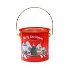 Balde de armazenamento de metal com tema de Natal 14x12x11,3 cm