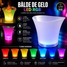 Balde de Bebidas LED Bluetooth 6,5L Caixa Som Branco