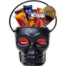 Balde de Caveira Preta para Halloween dia das Bruxas Mortos