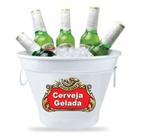 Balde de Gelo Alumínio 5,5 Litros Cerveja Gelada - Branco - Relobraz