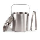 Balde de Gelo Inox Mori parede dupla com pegador tampa e alça