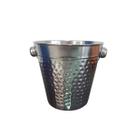 Balde de Gelo Martelado 1L para Manter Bebidas Geladas Drinks Cerveja Long Necks Inox Ideal para Bares Festas e Restaurantes