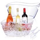 Balde de gelo Tchrules, banheira de bebida de 6,5 L com colheres, 2 peças de acrílico transparente Balde de gelo Tchrules, banheira de bebida de 6,5 L com colheres, 2 peças de acrílico transparente