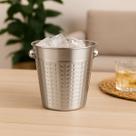 Balde de Inox Martelado 16x13cm Balde para Gelo e Bebidas Decoração de Bar Restaurante