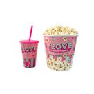 Balde De Pipoca Kit Com Copo Desenhos Decorativos Divertido Personalizado Infantil Cinema Séries