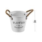 Balde Decorativo de Metal 12cm com Alça de Corda - MEGAGIFT Balde Decorativo de Metal 12cm com Alça de Corda - MEGAGIFT