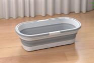 Balde Dobrável Retrátil com Rodinhas 55x25cm Silicone Portátil
