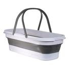 Balde Dobrável Retrátil Retangular Com Rodinhas - 55X25CM
