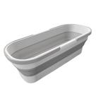 Balde Dobrável Retrátil Retangular com Rodinhas Plástico e Silicone 55x25cm Top Rio Comercial
