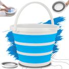 Balde Dobrável Retrátil Silicone 5 Litros Portátil Com Alça