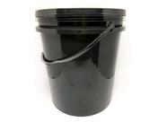 Balde grande 7ltrs preto plástico tampa redonda