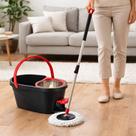 Balde Mop Giratório 13L Duas Águas Inox Com Pedal Esfregão