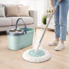 Balde Mop Giratório com Centrífuga Esfregão Microfibra Limpeza Piso