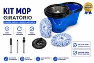 Balde Mop Perfect Esfregão Cesto Inox Cabo 1,60 Metros 16l Azul