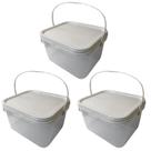 Balde Para Biscoito Transparente 2.4L-Kit 3 Pçs