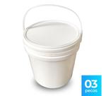 Balde Plástico 10 Litros com Tampa Lacre de Segurança - Kit com 3 Peças Balde Plástico 10 Litros com Tampa Lacre de Segurança - Kit com 3 Peças
