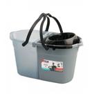 Balde Plástico com Divisor de Águas e Espremedor Cinza/Branco/Preto 20L SuperPro