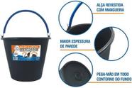 Balde Plastico para concreto Reforcado com alça de ferro com proteção, Preto 12l