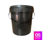 Balde Plástico Reciclado 3.6 Litros com Tampa de Segurança - Kit com 5 Peças Balde Plástico Reciclado 3.6 Litros com Tampa de Segurança - Kit com 5 Peças