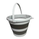 Balde Resistênte E Dobrável Retrátil Silicone 10 lt Nobre Cinza