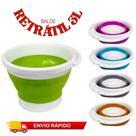 Balde Retrátil de Silicone Capacidade 3 Litros Portátil Dobrável com Alça Ergonômica Multiuso Flexível Fácil de Armazenar e Guardar Cores Sortidas