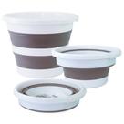 Balde Retrátil/Dobrável 12L Branco com Cinza - Nobre