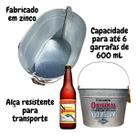 Balde Servir Bebidas Original Oblongo Zinco com Alça
