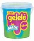 Balde Slime Color Gelelé Doce Brinquedo 457g 2 Cores Azul e Verde