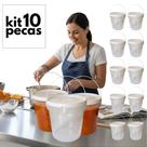 Balde Transparente 3.2 Litros com Tampa e Lacre de Segurança - Kit com 10 Peças Balde Transparente 3.2 Litros com Tampa e Lacre de Segurança - Kit com 10 Peças