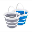 Baldes dobráveis Craftend 10L 2,6 galões, pacote com 2 unidades, cinza/azul