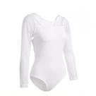 Balé feminino Leotard ZYXWVU com malha transparente e mangas compridas Balé feminino Leotard ZYXWVU com malha transparente e mangas compridas