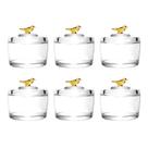 Baleiro Bomboniere Kit Com 6 Potes Bird Pássaro Canário Gold