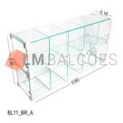 Baleiro Expositor Branco de Vidro - 0,60 x 0,30 x 0,15m