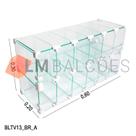 Baleiro Expositor Branco de Vidro 0,60 x 0,30 x 0,20m