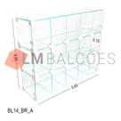 Baleiro Expositor Branco de Vidro - 0,60 x 0,45 x 0,15m