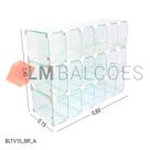 Baleiro Expositor Branco de Vidro 0,60 x 0,45 x 0,15m