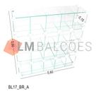 Baleiro Expositor Branco de Vidro - 0,60 x 0,60 x 0,15m