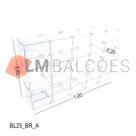 Baleiro Expositor Branco de Vidro MÓD.20 - 1,00 x 0,60 x 0,20m