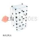 Baleiro Expositor Preto de Vidro - 0,30 x 0,60 x 0,20m