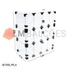 Baleiro Expositor Preto de Vidro 0,40 x 0,45 x 0,15m