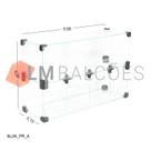 Baleiro Expositor Preto de Vidro - 0,50 x 0,30 x 0,15m