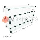 Baleiro Expositor Preto de Vidro - 0,60 x 0,40 x 0,20m