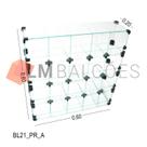 Baleiro Expositor Preto de Vidro - 0,60 x 0,60 x 0,20m