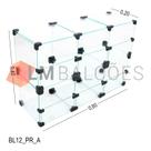 Baleiro Expositor Preto de Vidro MÓD.20 - 0,60 x 0,40 x 0,20m
