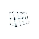 Baleiro Preto De Vidro Piramide - 0,50 x 0,30 x 0,25m